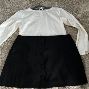 J. Crew Black Button-Front Mini Skirt